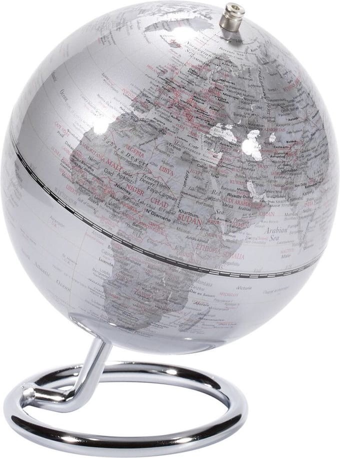 Troika | Wereldbol GALILEI| Zilverkleurig | Ø13cm / Emform