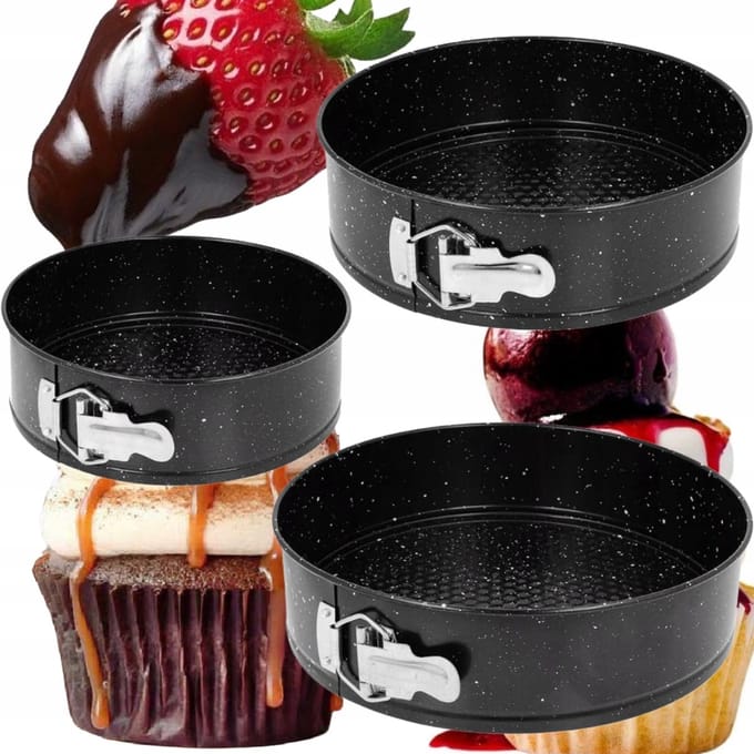 Set van 3 Ronde Bakvormen met Losse Bodem (24, 26, 28 cm)