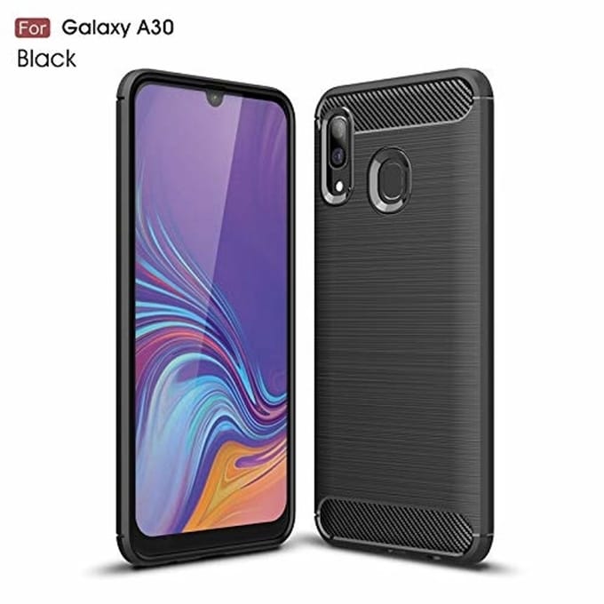 Ntech Soft Brushed TPU Hoesje Geschikt Voor Samsung Galaxy A30 - Matt Zwart