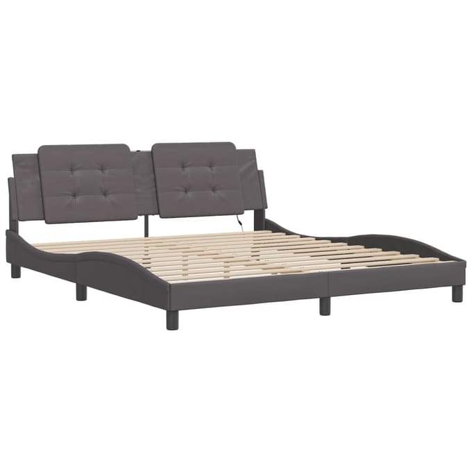 vidaXL - Bedframe - met - LED - zonder - matras - "Zadar" - zwart - 180x200 - cm