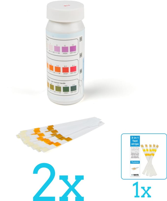 Comfortpool teststrips - pH waarde, chloor & alkaliniteit - 50 strips - Volumebundel - Teststrips - 2-delig