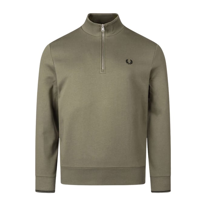Sweaters Fred Perry Half Zip Trui Donkergroen Z50