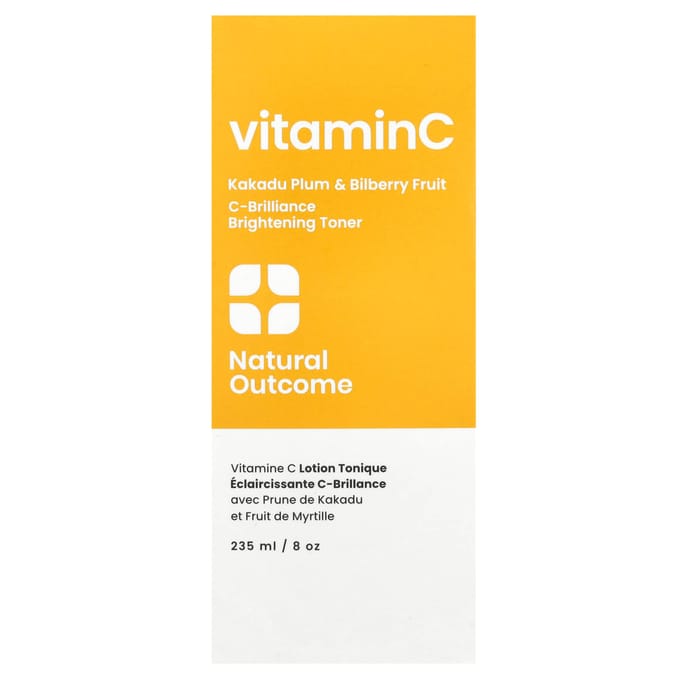 Natural Outcome, Vitamin C, C-Brilliance Brightening Toner, fragrance-free, 235ml (8oz) white