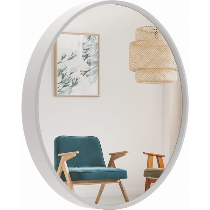 Matkam - Wandspiegel - Rond model 60cm - Wit