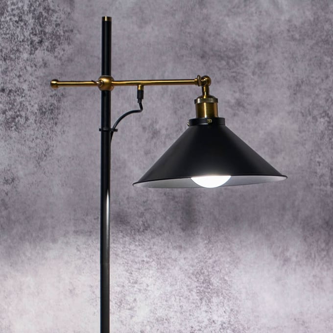 Globo - vloerlamp - Lenius - zwart - metaal - scheepslamp - E27 - 15053S