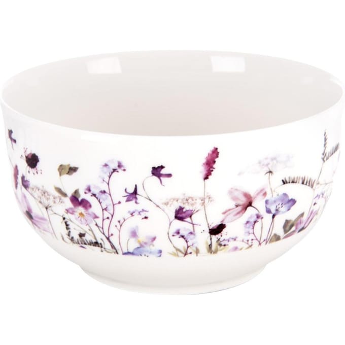 Assiette plate, porcelaine, blanc, fleurs, LOUKA, 27 cm