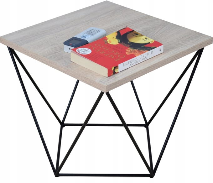 FutuStal - Draden Tafel - Zwarte Mat - Dąb Sonoma - 40x40 cm