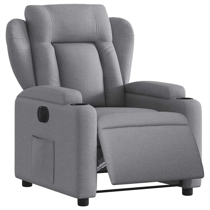 vidaXL - Fauteuil - elektrisch - verstelbaar - stof - lichtgrijs