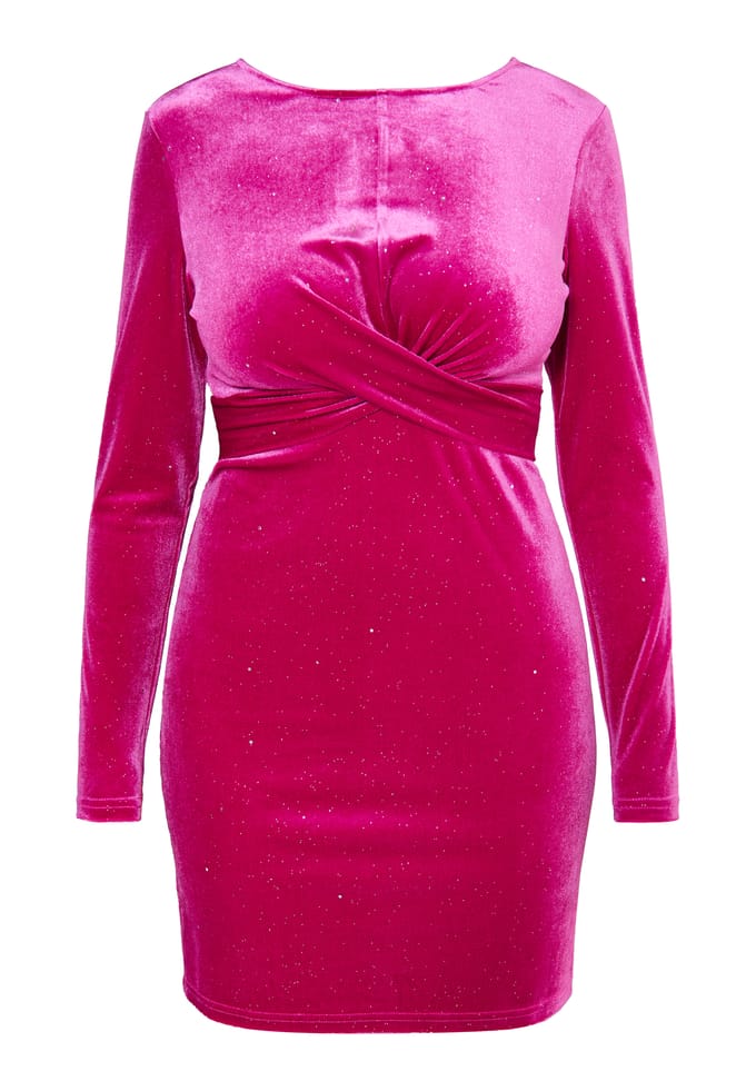 Faina Glinsterende fluwelen jurk Dames roze