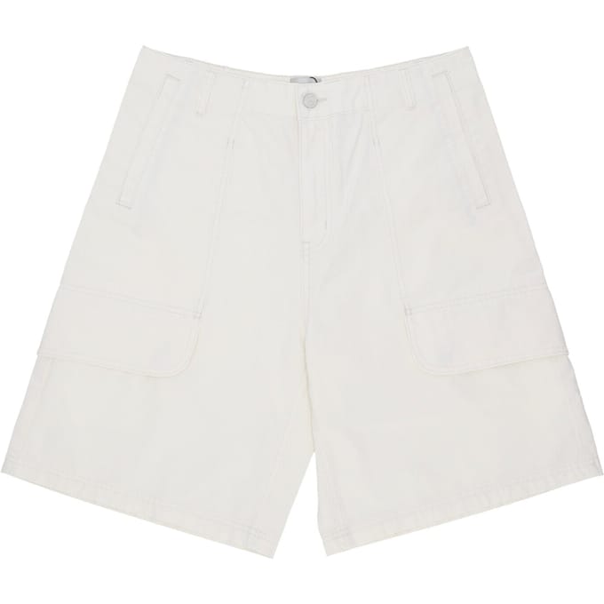 Broek Corto Uomo Canvas Cargo Shorts Cream