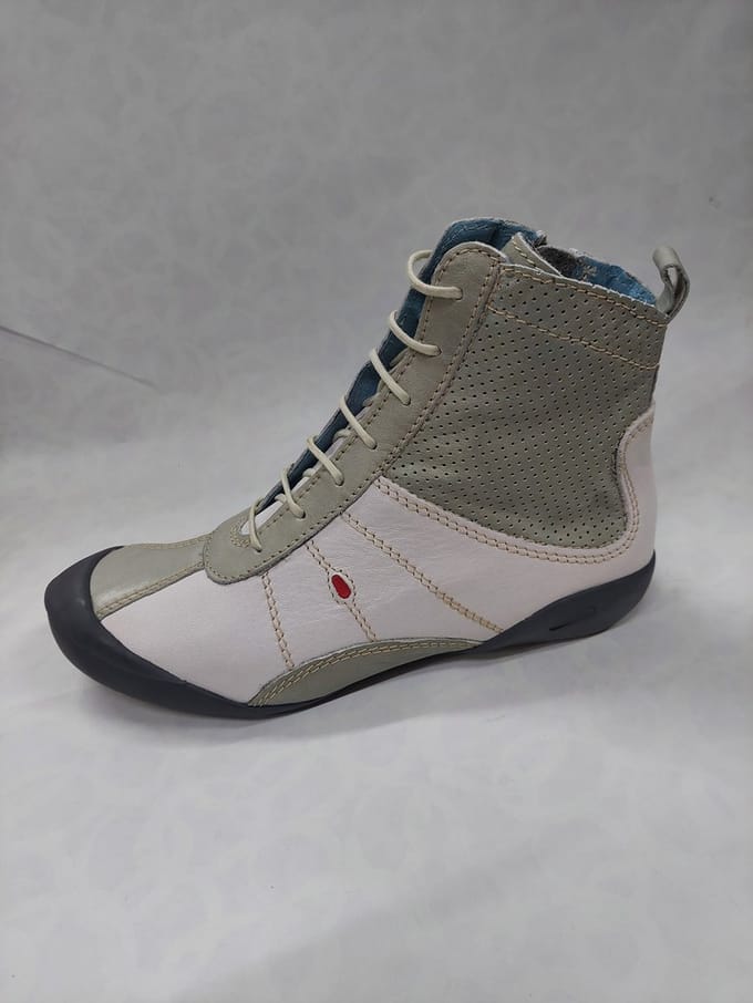WOLKY 1453 / Smash / halfhoog veterschoenen / wit - grijs / maat 37