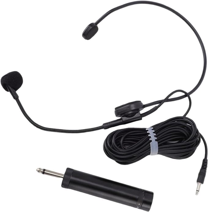 Headset Microfoon - Bedrade Microfoon - Zingen Presentatie - Flexibel Ontwerp - 12 Meter - Zwart
