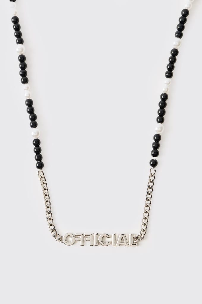 Silver Chain & Mixed Pearl Pendant Necklace