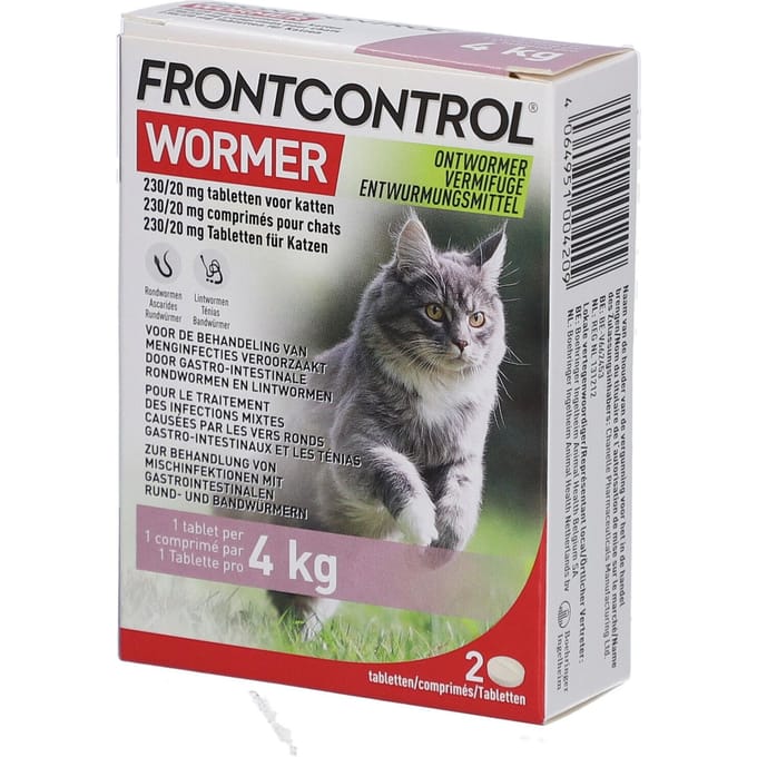 Frontcontrol Frontcontrol Kat - Anti wormenmiddel - 2 tab Kat 1-8 Kg