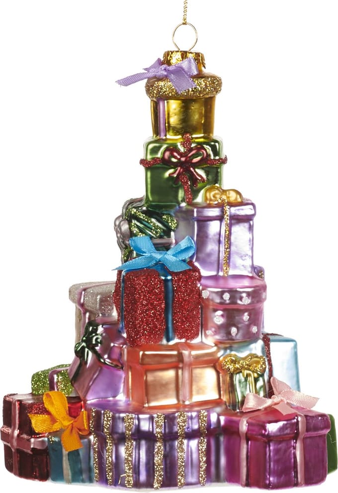 Goodwill Kerstbal-Stapel kerstkadootjes H 16 cm