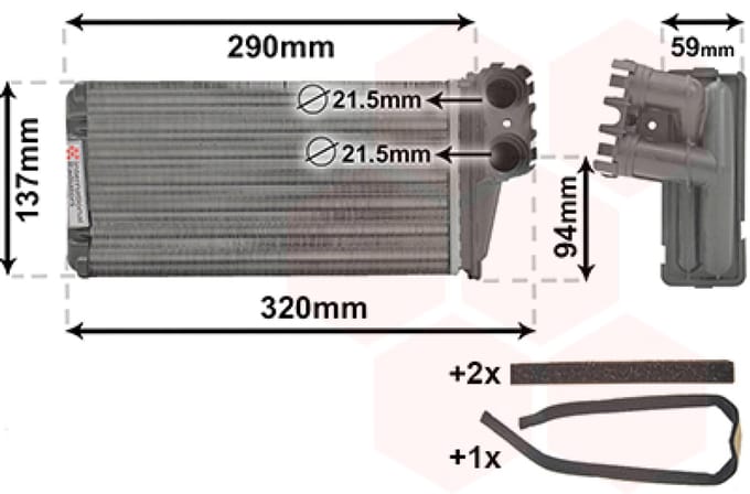 Van Wezel - KACHEL RADIATEUR VOOR PEUGEOT 307 2001-2005 6448K3