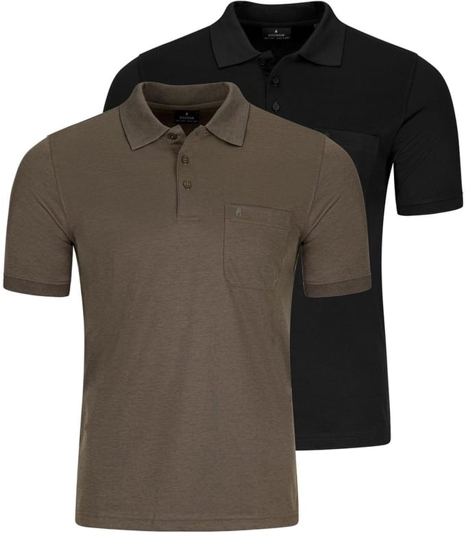RAGMAN Heren poloshirt 2 pack Basic