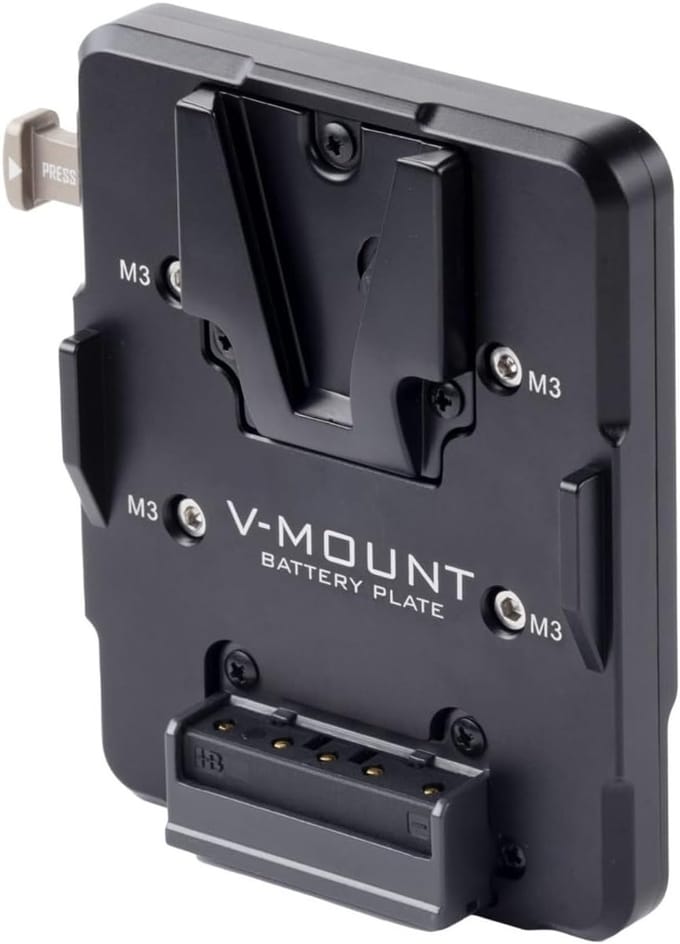 Accuplaat V-Mount - Stroom Module - Ononderbroken Stroom - Batterij Informatie Weergave - 14.5 x 12.7 cm - Zwart
