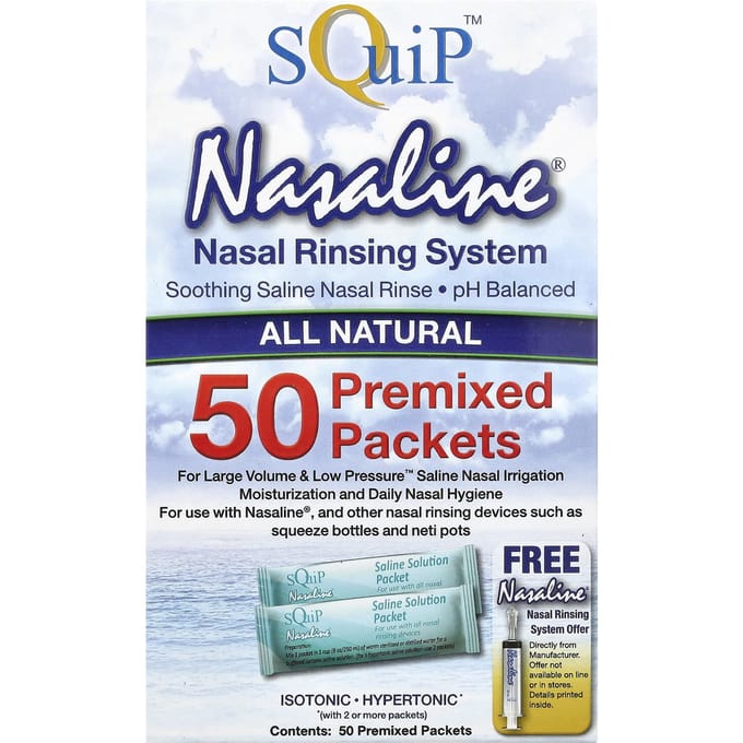 Nasaline®, Neusspoelsysteem, Voorgemengde verpakking van 50