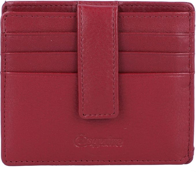 Esquire Oslo creditcard etui RFID leer 9.5 cm - 6 Sleuven - rot