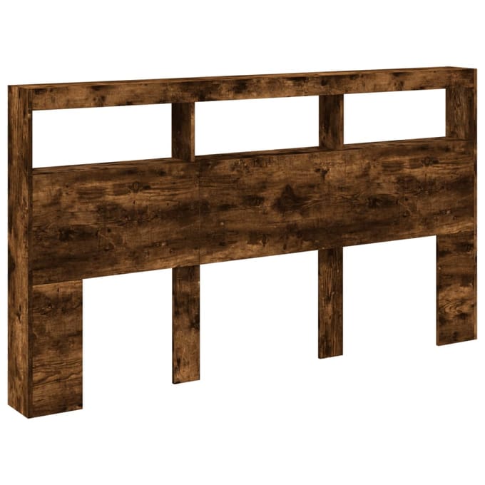 vidaXL - Hoofdbordkast - met - LED-verlichting - 180x17x102 - cm - gerookt - eiken