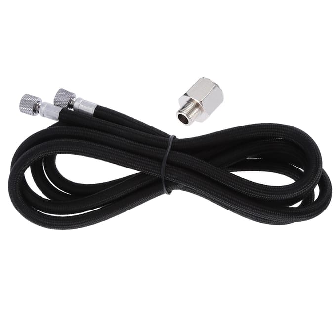 1.8M EVA Gevlochten Airbrush Slang Luchtslang 1 8  1 4  Adapter Fitting Einden Koppeling black