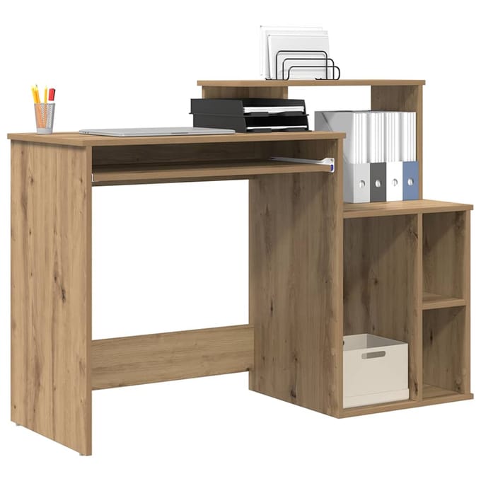 vidaXL - Bureau - Artisan - Eiken - 120,5 - x - 44 - x - 88,5 - cm - Bewerkt - hout