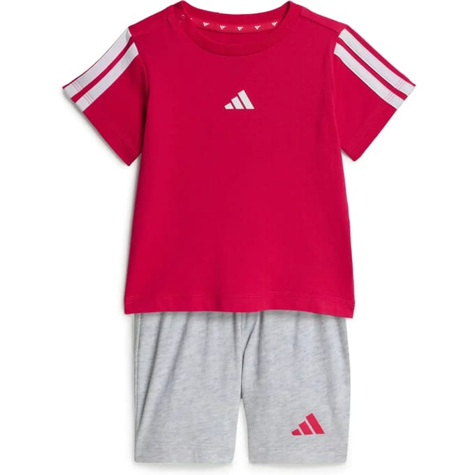 Adidas Essentials Tee Set Rood 9-12 Months Kinderen