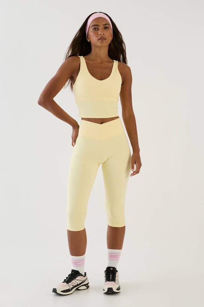 Dames Dsgn Studio Sculpt Wrap Taille Capri Legging | Citroen | Maat: XL