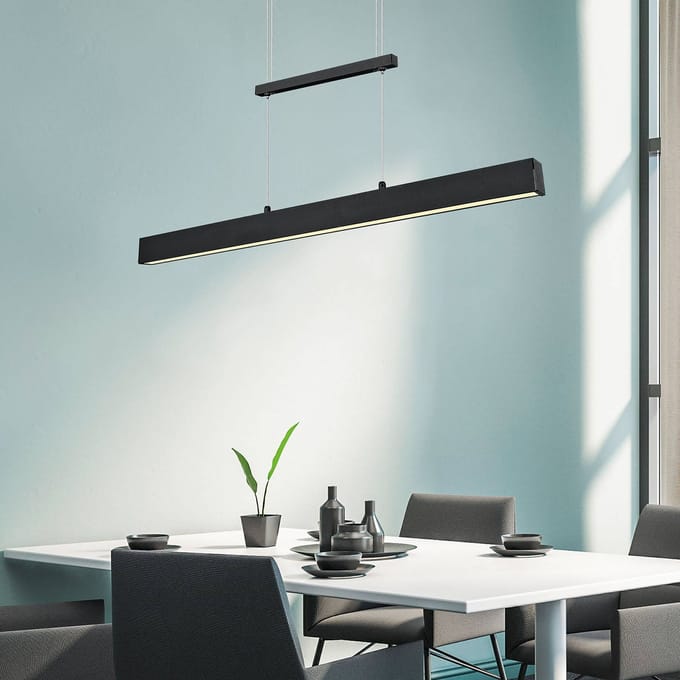 Reality Leuchten LED hanglamp Paros met switchdimmer zwart
