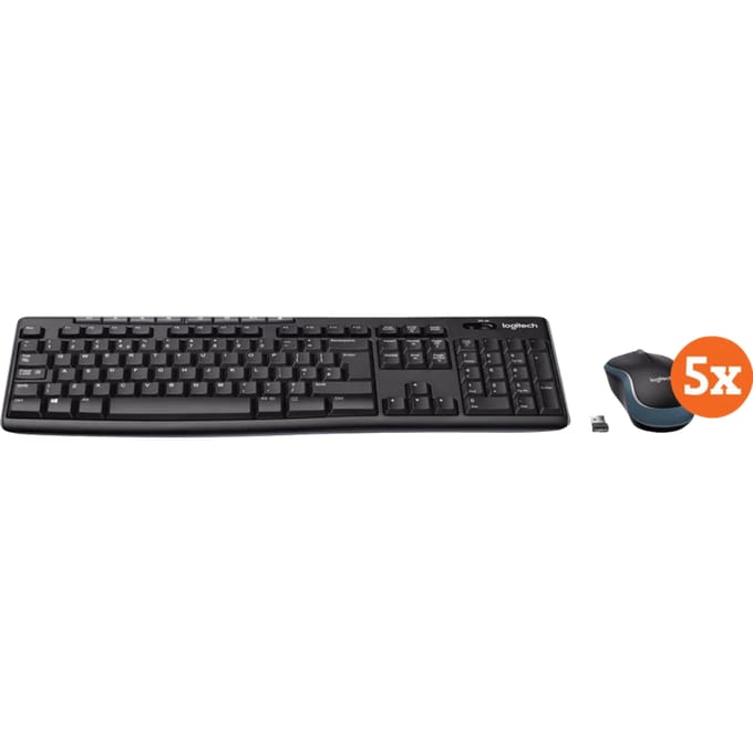 Logitech MK270 Draadloos Toetsenbord en Muis QWERTY 5-Pack