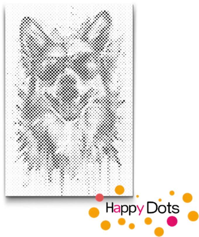 HappyDots DOT Painting Gekke dieren - Hond 02 40x60cm