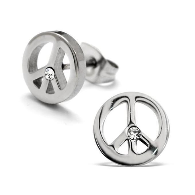 Montebello Oorbellen Barzi - 316L Staal - Peace - ∅9mm