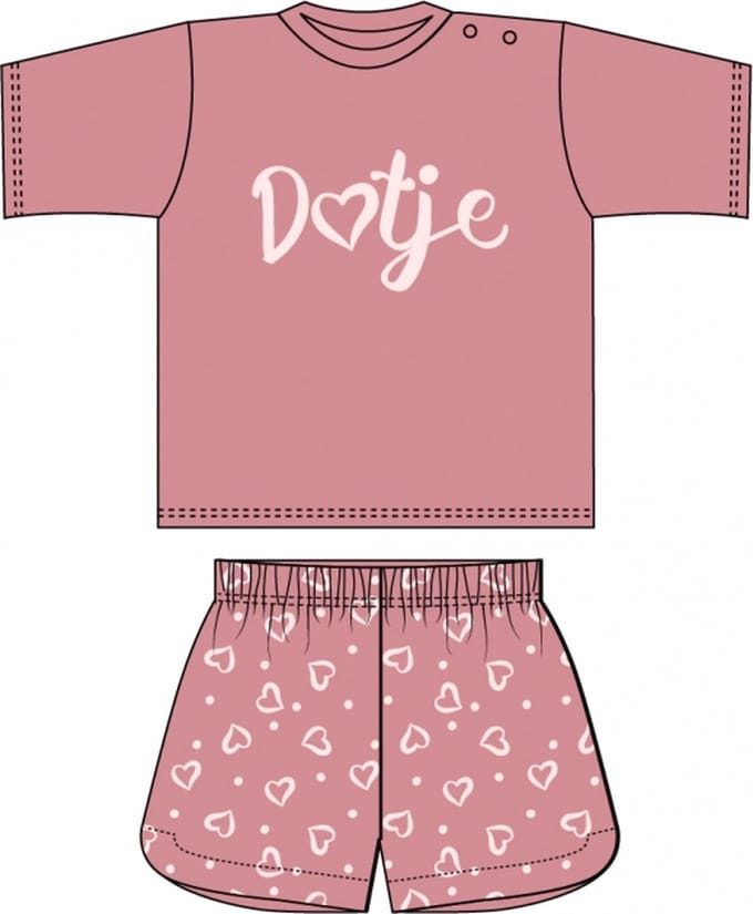Fun2Wear - Shortama Dotje Oud - Roze - Maat 128 -