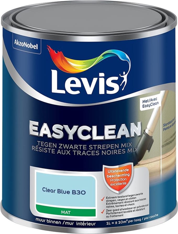 Levis - Easyclean Tegen Zwarte Strepen Mix - Clear Blue B30 - Mengverf - 1 L