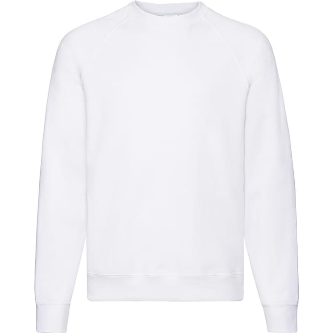 Fruit of the Loom Heren Classic Heather Raglan Sweatshirt (Wit)