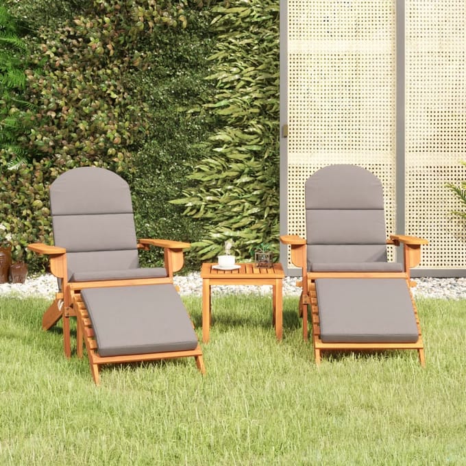 vidaXL - 3-delige - Loungeset - Adirondack - massief - acaciahout