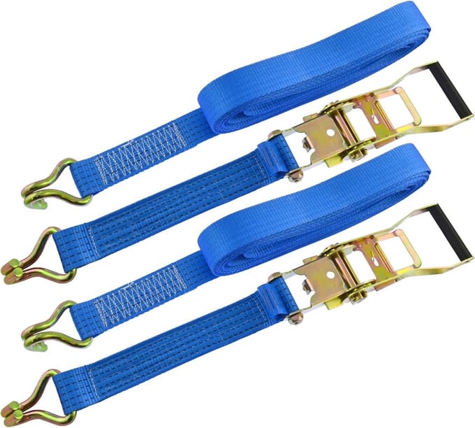 Set van 2 Spanbanden met Ratel 8 Meter Lengte 2,5 Ton Zekeringskracht