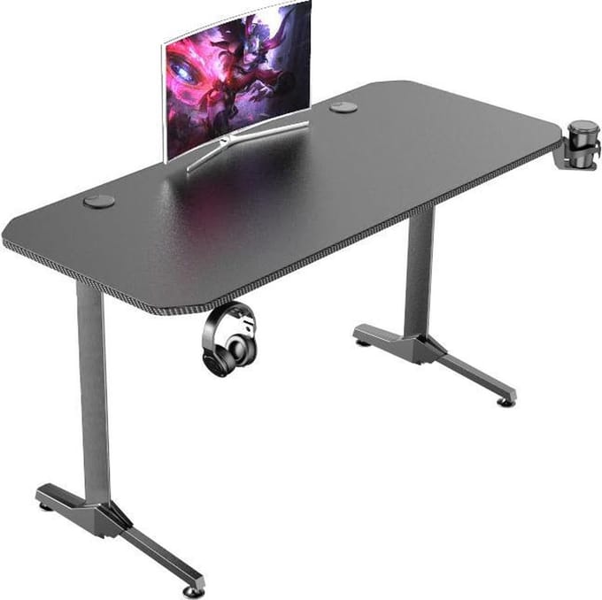 Game bureau - computertafel - 140 x 60 cm - volledige muismat