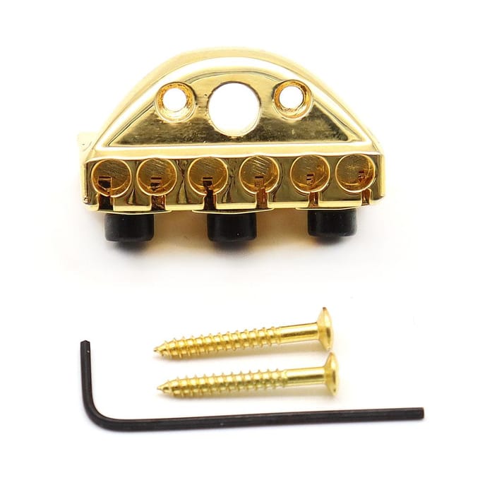 1 Stuk 6 Snaar Headless Gitaar Locking Nut Vervangingsonderdelen Lengte 42 Mm Goud