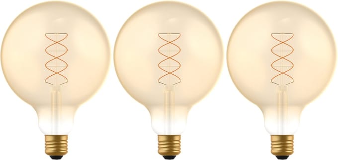 Proventa LED Filament lamp E27 - ⌀ 125 mm - Dimbaar - Warm wit - 3 x Vintage led lampen