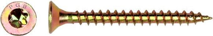 Spaanderplaatschroef. VZK-Torx Ø3,5x25 geel verzinkt x 1000 stuks