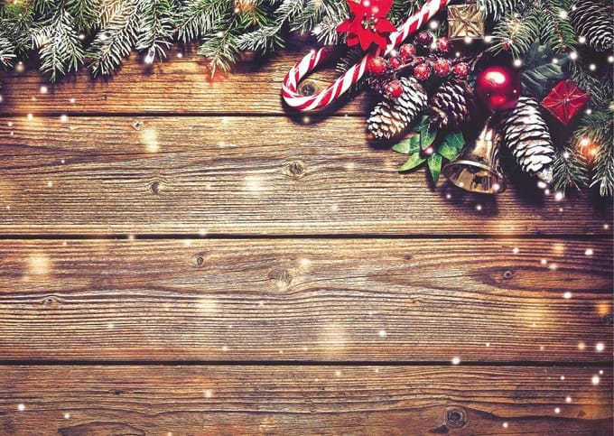 Kerst Placemat vinyl | Oud hout | 6 stuks