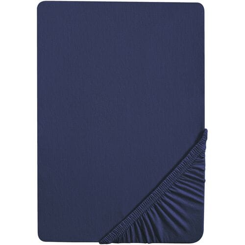 BIBERNA Jersey hoeslaken (Marineblauw, 90-100 x 200 cm)