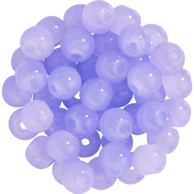 Glaskralen "Pastel", 6 mm - Violet