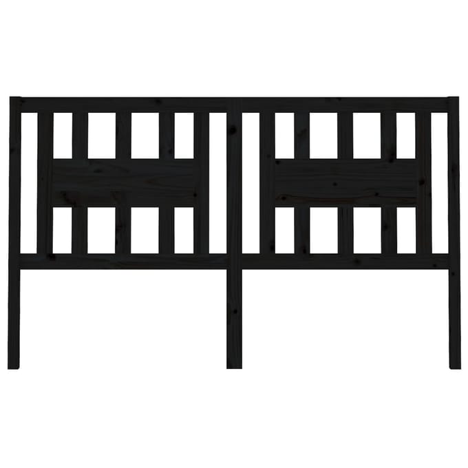 vidaXL - Hoofdbord - 206x4x100 - cm - massief - grenenhout - zwart