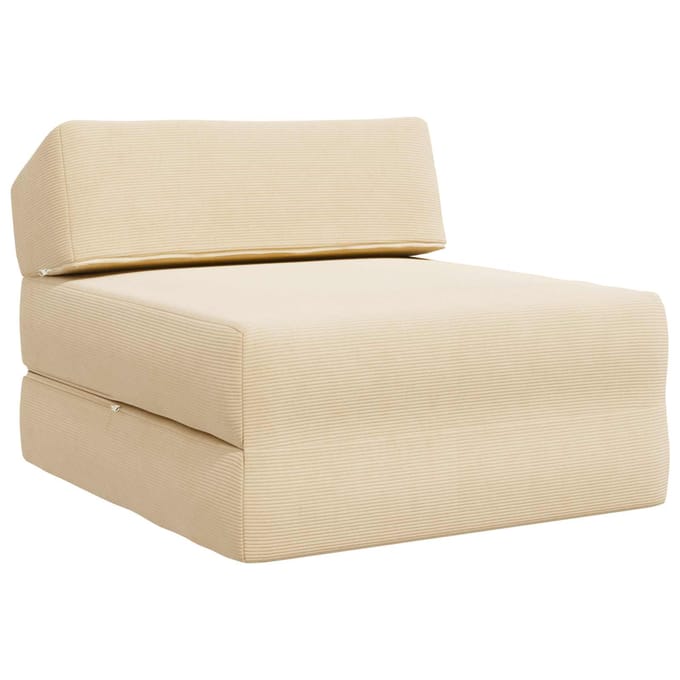 vidaXL - Vouwbare - Sofa - Bed - Crèmekleurig - 60 - x - 70 - x - 41 - cm - Stof