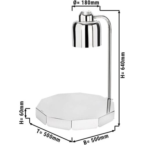 GGM Gastro Buffet-Wärmelampe Infrarot - 250 Watt - Rund - Silber Zilver