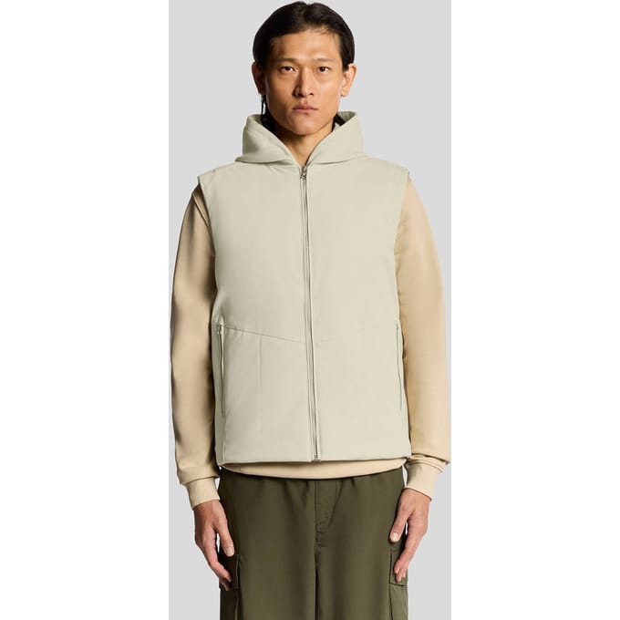 Lyle & Scott Quilted Shell Gilet Grey Taupe Größe: S | Bodywarmer Outlet | Herren | Schwarz