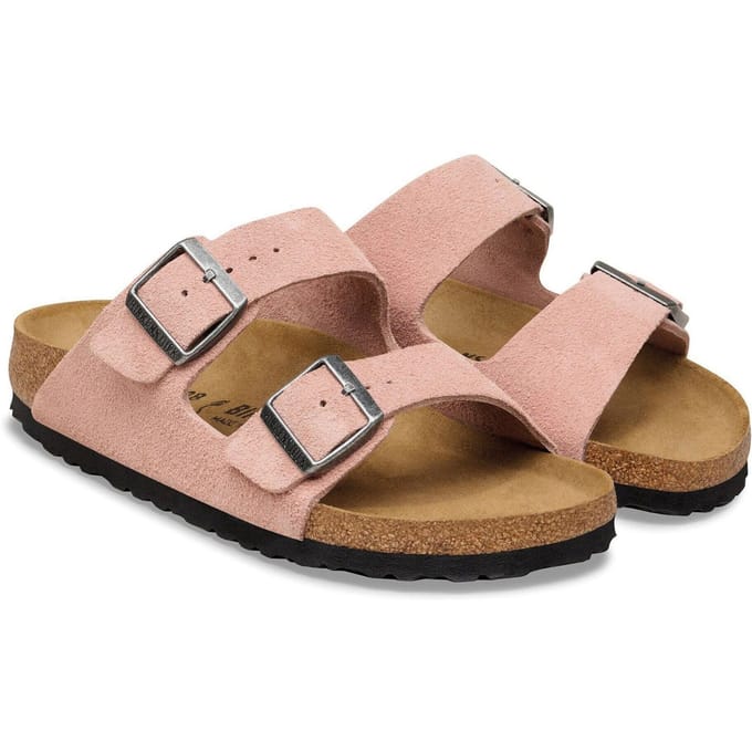 Birkenstock Arizona suède roze smal voetbed dames slipper